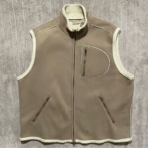 Ruff Hewn Men's Beige Vest with Sherpa Lining Hunting Outdoors Fleece
